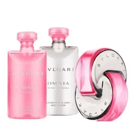 Bvlgary omnia pink saphire 3 pcs set for women - 65ml EDT, 75 shower gel 75 body lotion