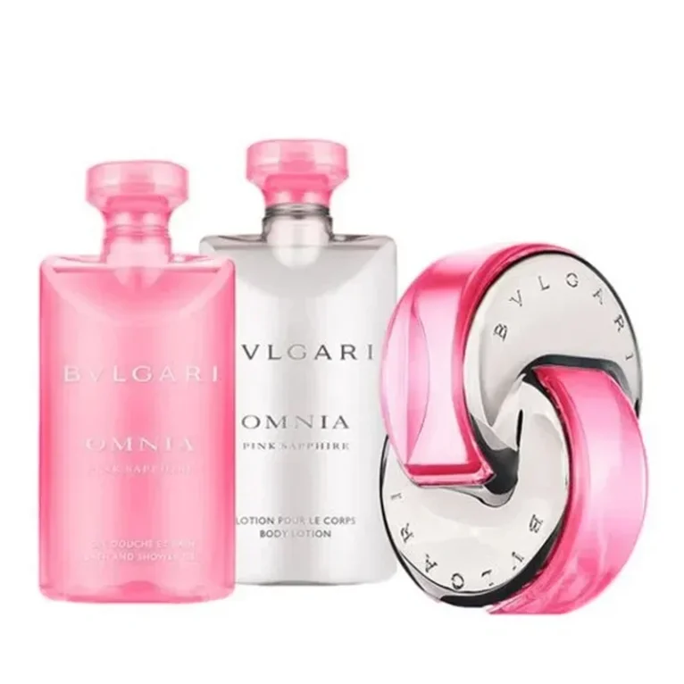 Bvlgary omnia pink saphire 3 pcs set for women - 65ml EDT, 75 shower gel 75 body lotion